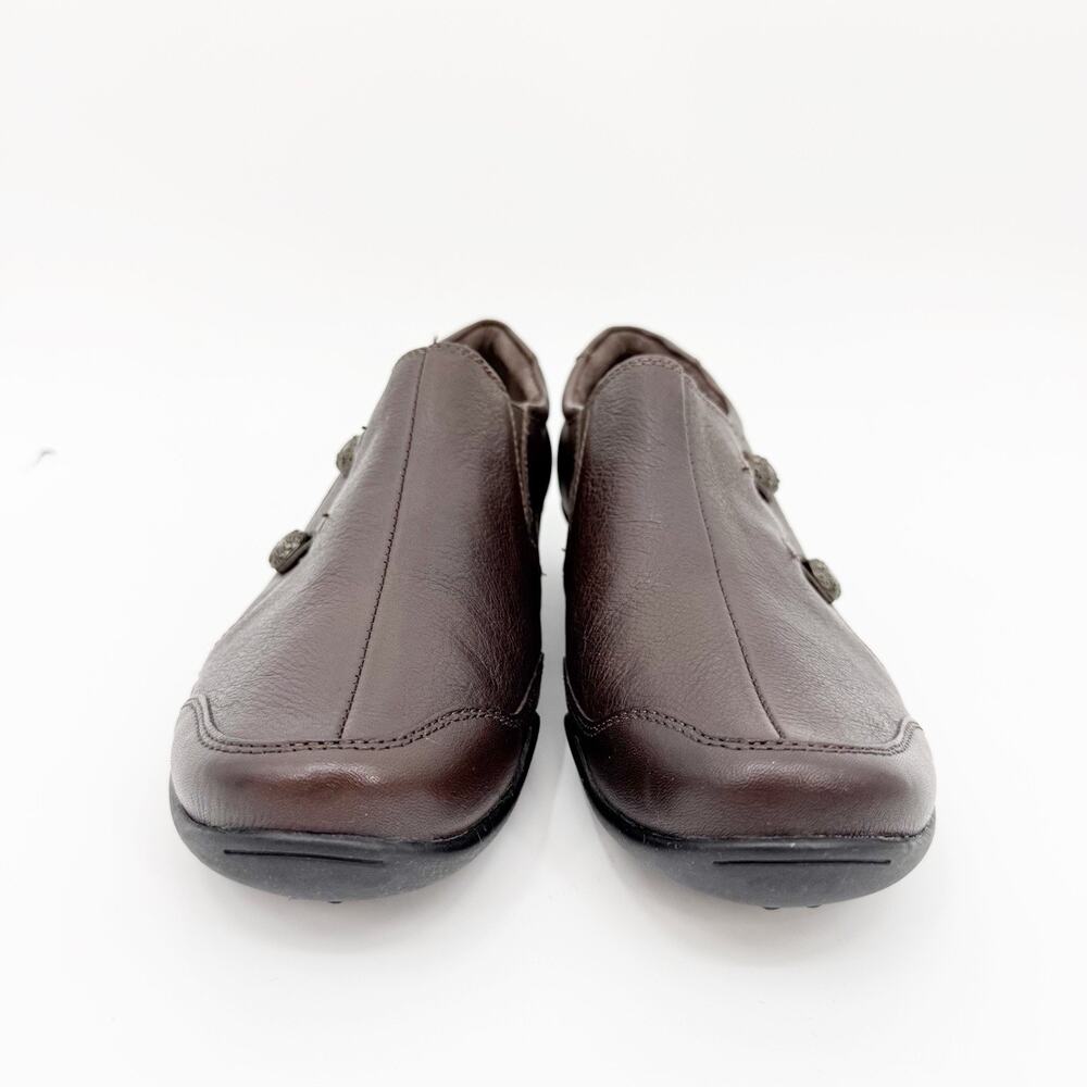 Taos Encore Brown Leather Slip On Comfort Shoes Womens 8.5 Casual Walking Travel - Picture 3 of 14